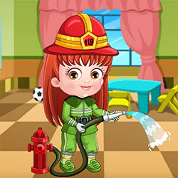 Baby Hazel Firefighter Dressup